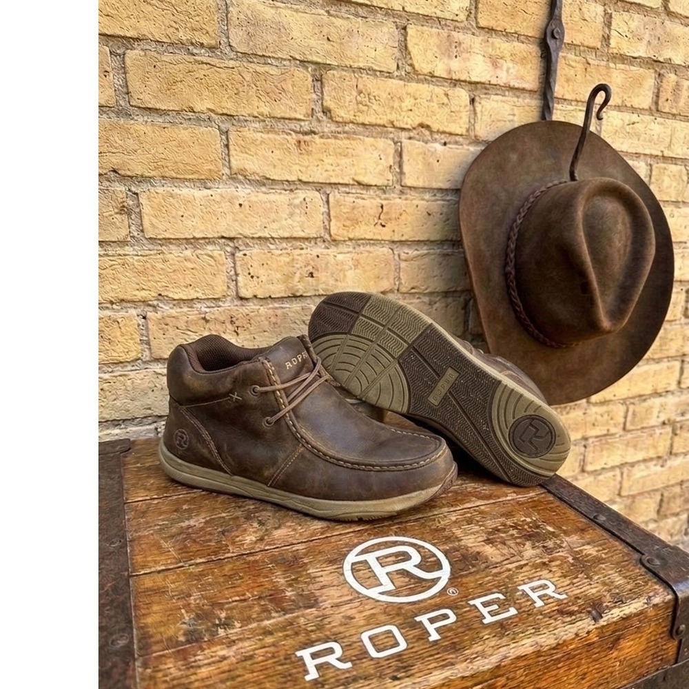 🔥Roper Mens 🤑 distressed‎ Leather Chukka Driving Mocs Western Casual Shoes 12